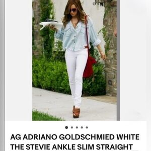 AG Adriano Goldschmied White Straight Leg Jeans